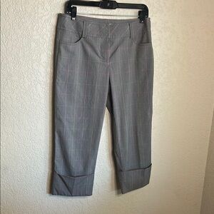 Trina Turk Gray Plaid Cropped Pants